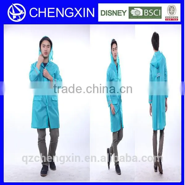 Blue Pvc Raincoat for Man
