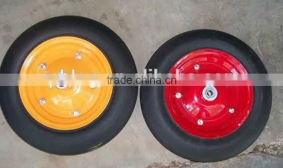 14 Inch Solid Rubber Wheel With Metal Rim Tool Trolley Wheel 14''*3'' Rubber Wheel for Trolley photo-3