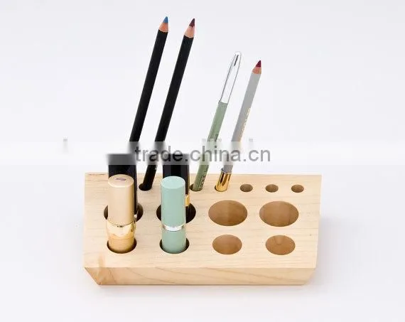 Handcraft Wooden Lipstick Holder Lipstick Organizer Makeup Storage photo-4