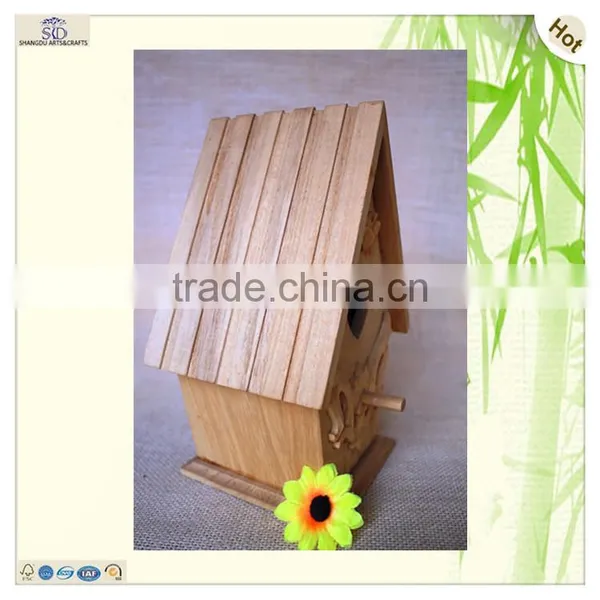 Sale Cutting Laser Engraved Wood Craft Decorative Bird Cages photo-3