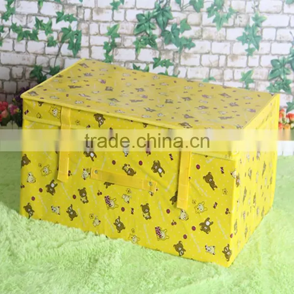 N486 Good Quality Custom Printed Non Woven Coated Water Proof Foldable Storage Box Polka Dot Bin photo-5