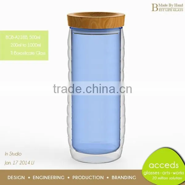 Low MOQ Wooden Top Tea Coffee Sugar Storage Glass Jar photo-3