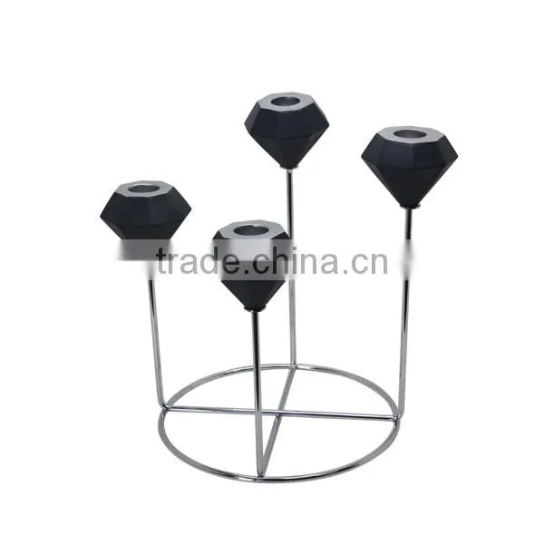 Cement Candle Holder With Metal Gold,copper,sliver Holder photo-3
