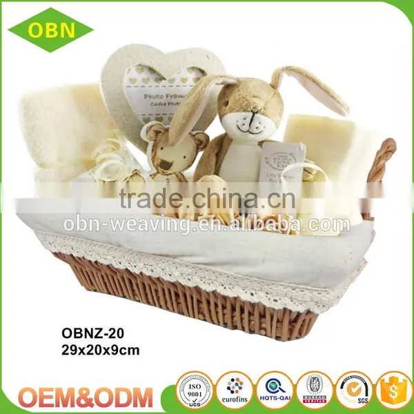 Natural Removable Cotton Linen Cheap Baby Toy Storage Basket Empty Wicker Bread Basket for Sale photo-2