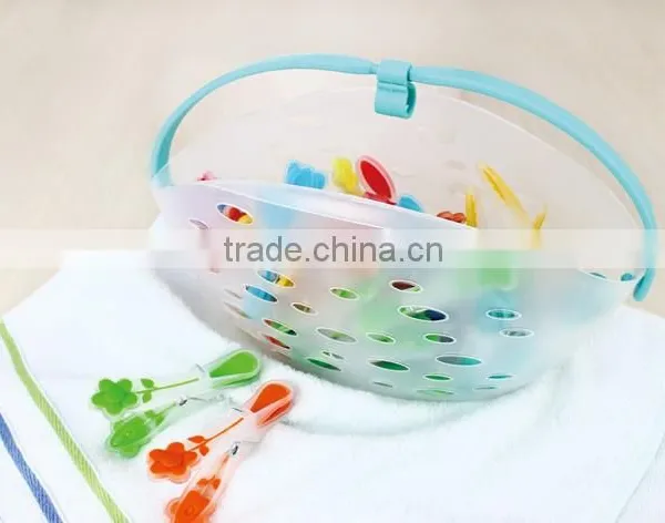 Low Price Stable Quality Hold All Kinds of Small Sundries Clothes Pegs With Plastic Basket photo-2
