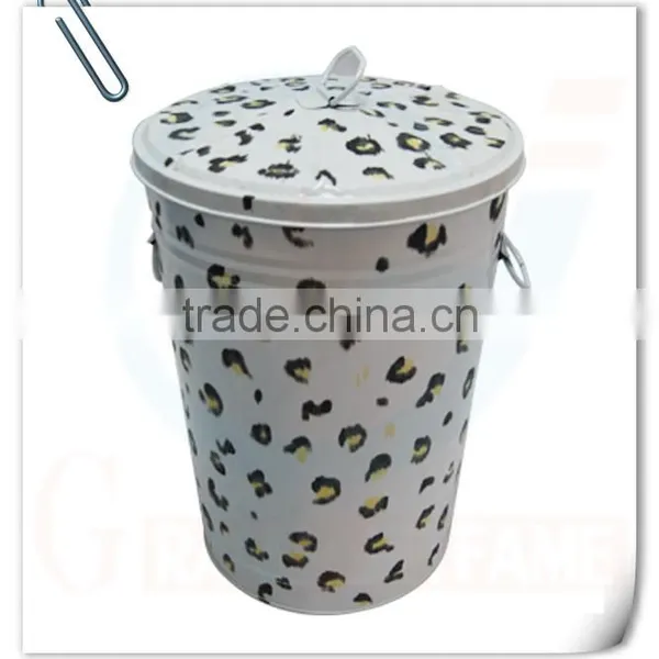 Household Big Colorful With Lid Metal Waste Bin photo-5