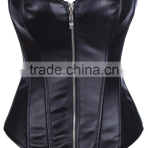 Manufacture Price Womens Leather Waist Trainer Corset/Bustiers for Weight Loss photo-4