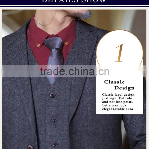2015 Hot Sale Bespoke Tailored Made Men's Business Suits Made in China photo-3