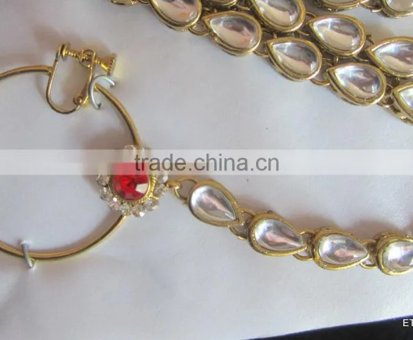 Wedding Dulhan BRIDAL KUNDAN NECKLACE Set photo-2