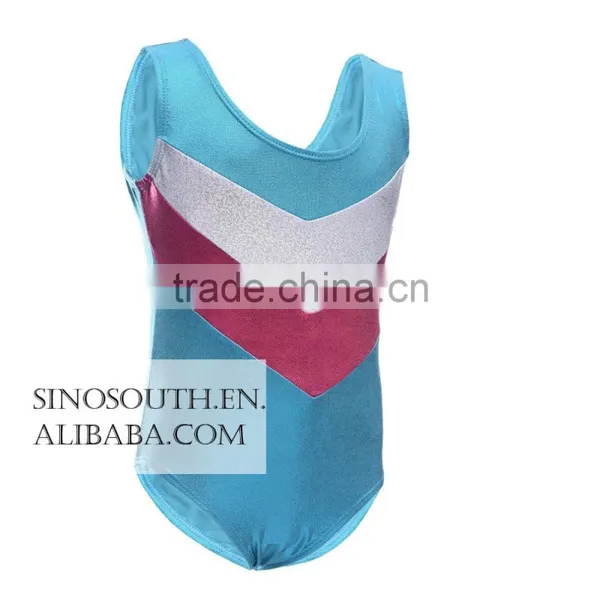 2017 One-piece Shining Double-V Gymnastics Athletic Leotard for Little Girls photo-5