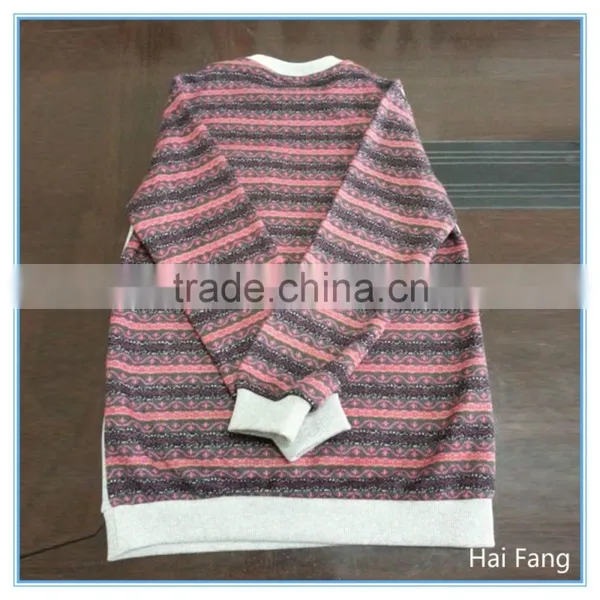 Fashion Design Printed Teen Girls Stipped Sleeve and Back T Shirt, Factory OEM Made Long Sleeve T Shirt photo-4