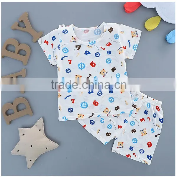 Wholesale Summer Cotton Printing Girls Kids t Shirt With Pants Set photo-2