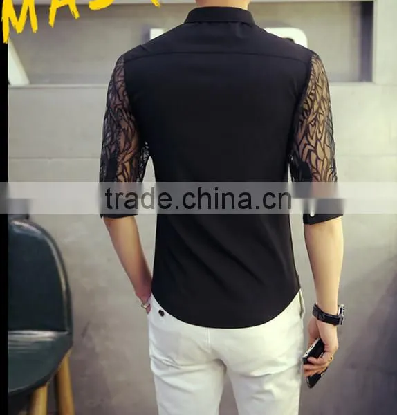 Cultivate One's Morality Short Sleeve White Shirt Male 7 Minutes of Sleeve photo-3