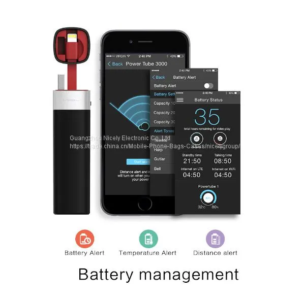 Power Bank Battery 3000mAh Smart APP Portable Mini Charger With MFI Lightning Cable for IPhone 6 6S photo-3