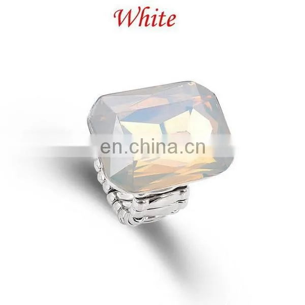 Fashion Rectangle Zircon Ring Stretched Knuckle Ring 7 Colors In Stock photo-6
