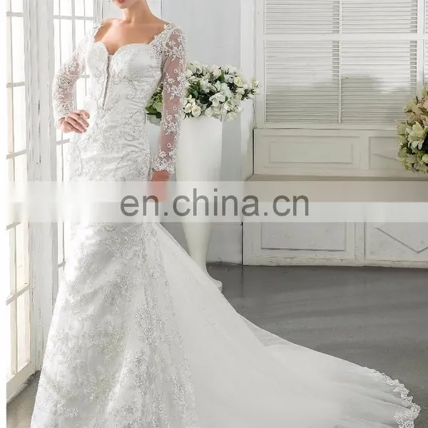 White Gown Mermaid Sexy Applique Mermaid Wedding Dress Bridal Gown Evening Dress