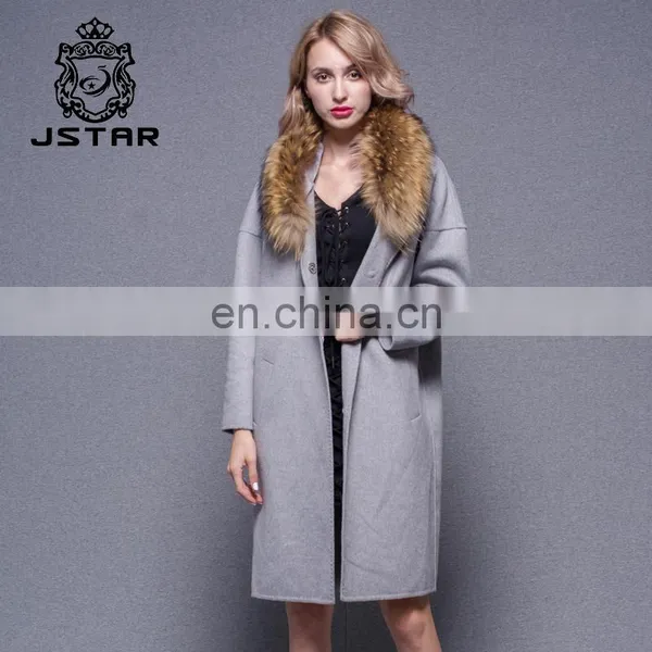Fashion Women Cashmere Coat With Fox Fur Collar photo-4