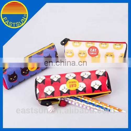 Cute Cartoon Print PU Pencil Bag Long Style Pen Bag photo-2