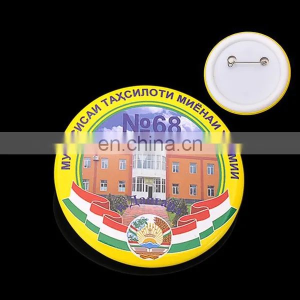 High Quality Round Button Badge With Safety Pin / Tin Plate Buttons Badges / Button Pin photo-3