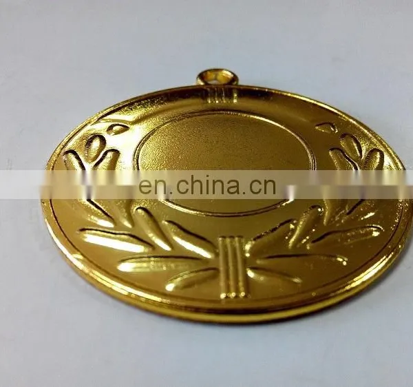Wholesale Oliver Leaf Blank Iron Medal in Shiny Gold Plating photo-2