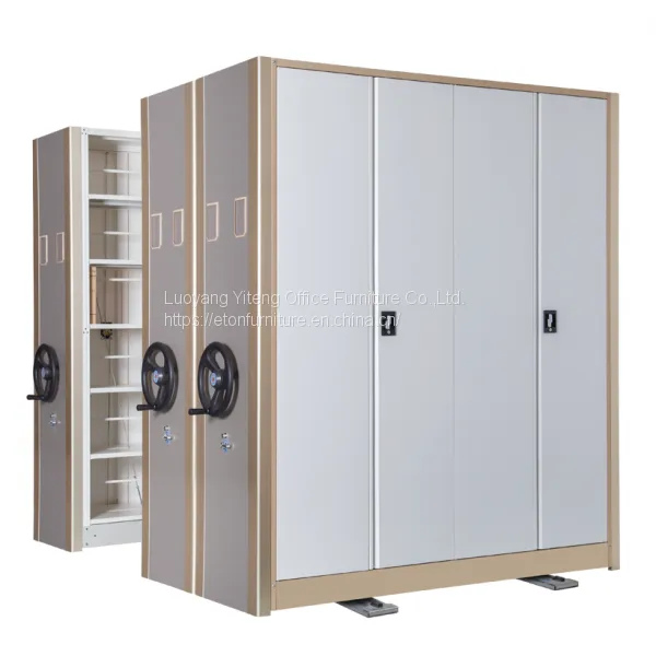 Library Trackless Metal Mobile Office Filing Compactor Cabinet Shelves photo-2