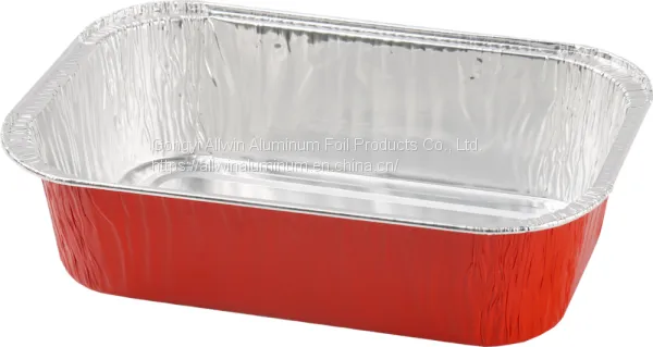 Disposable Color Coated Aluminum Foil Aviation Food Container photo-3