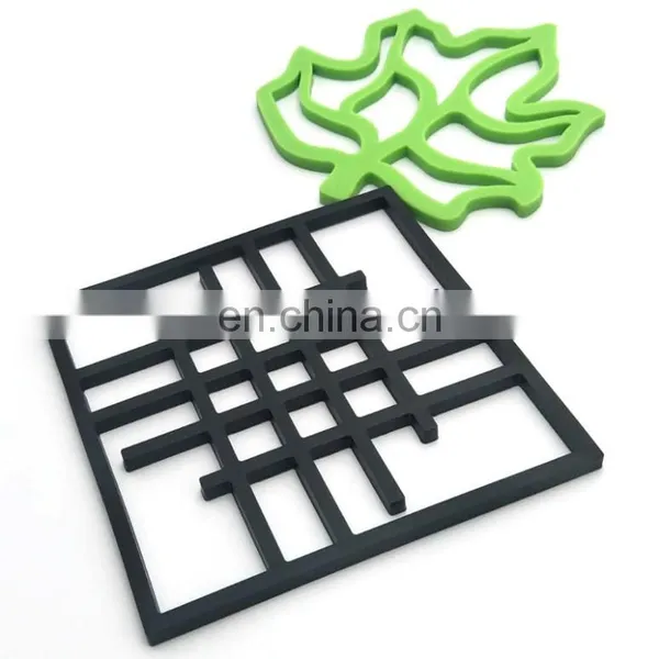 Creative Hollow Silicone Placemat With Geometry , Leaves and Flowers Shape for Non-slip, High Temperature and Heat Insulation photo-3