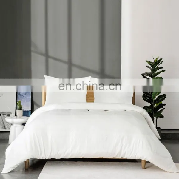 High Quality Plain Color Warm Water Wash Cotton Duvet Cover Set photo-2