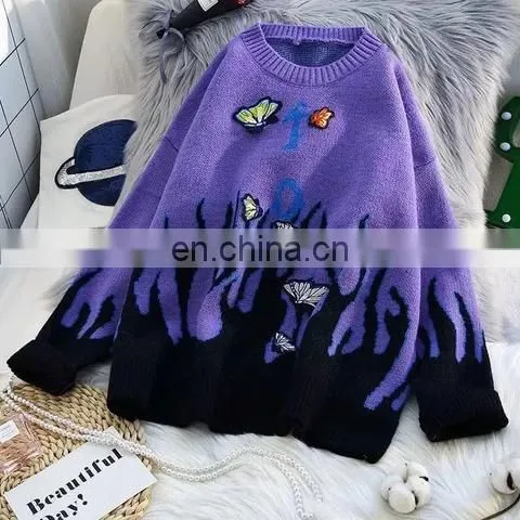 DiZNEW Custom High Quality Thick Winter Ladies Wool/Cotton Women Jacquard Sweater photo-2