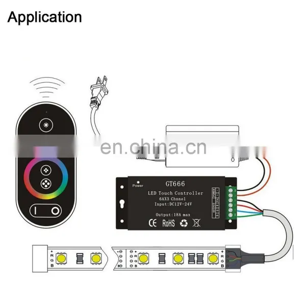 Беспроводной RF сенсорный панельный RGB LED-контроллер с пультом дистанционного управления на 8 кнопок для RGB LED-ленты 5050, DC12-24V photo-5