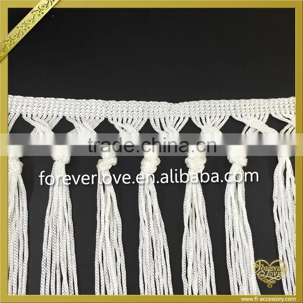 Wholesale White Long Tassels Handmade Fringe Trim for Bag FT-006 photo-3