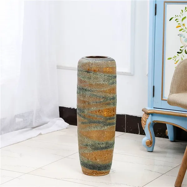 High Temperature Fambe Classical Style Jingdezhen Ceramic Flower Vase For Living Room Decor photo-3