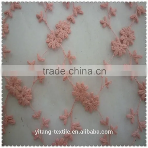 Cute Flower Children Dress Embroidered Fabric