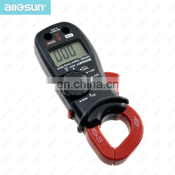 Allosun Handheld Clamp Meter Digital AC DC Volt AC Amp OHM LCD Audible Diode Tester Portable Handheld Clamp Multimeter photo-4
