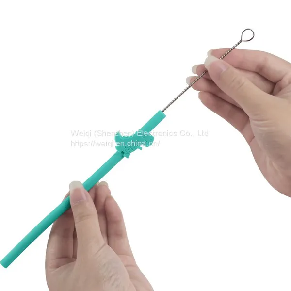 Weiqi Manufacturer Reusable Dinosaur Silicon Straw BPA Free photo-5