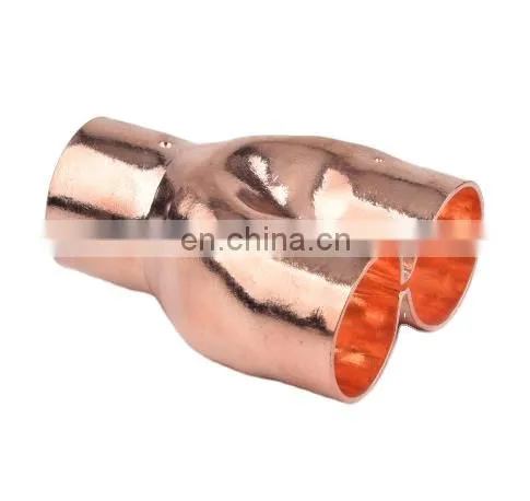 Refrigeration Parts Copper Pipe fitting Distribute Connector CXC Copper Pipes Fittings Tube