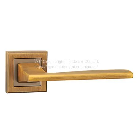 Internal External Aluminum Door Handle for European Wooden Door Mortise Lock Hardware