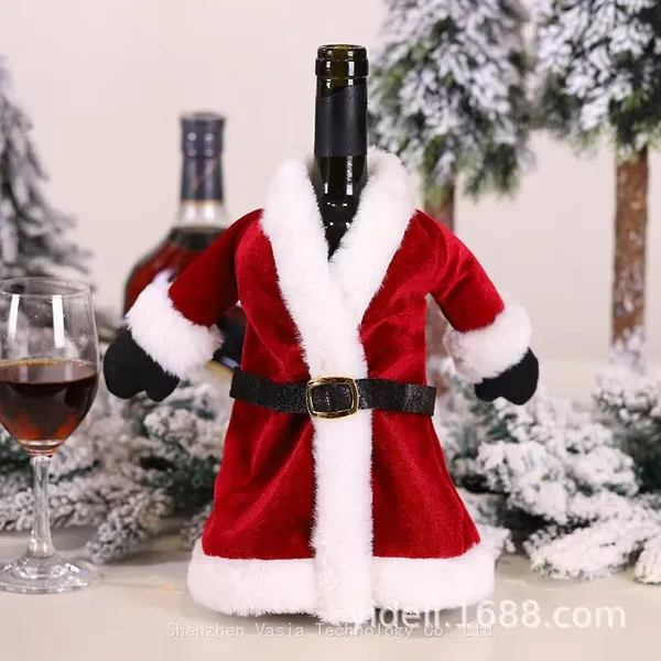 Customizable Christmas Wine Bottle Suits - Printed LOGO Options for Branded Gift Packaging photo-4