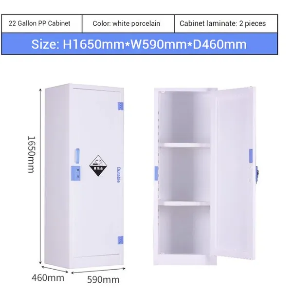 Ventilated Anti-Leak PP Reagent Cabinet With Padlock Compatible Handle | Corrosion Resistant Safety Storage for Industrial Labs
