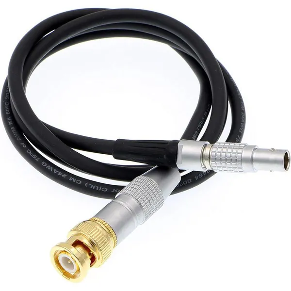 Custom Copper Conductor BNC Male to Push-Pull Self-Locking 5-Pin Male PTFE Insulated 1 Meter Power Cable