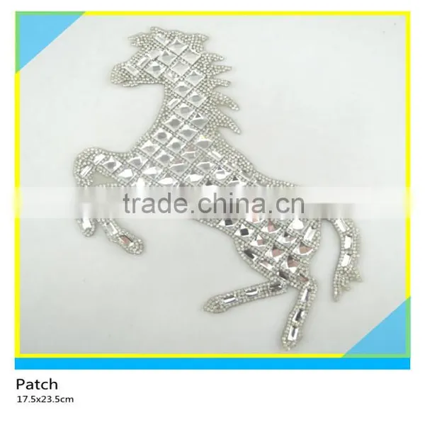 Iron on Crystal Decals Hotfix Fishbone Design Rhinestone Patch 12x23.5cm photo-4