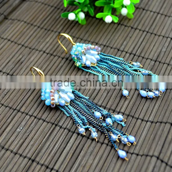 Hot Sale New Designs for Women Chain Earring ,2015 Fashion Design Tassels Earrings photo-3
