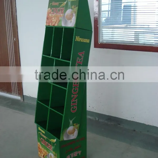Cheap Custom Green Cardboard Display Stand for Tea