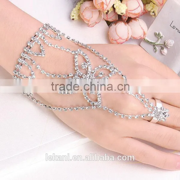 Attractive Shiny Ladys Best Gift Finger Chain Ring Bracelet photo-4