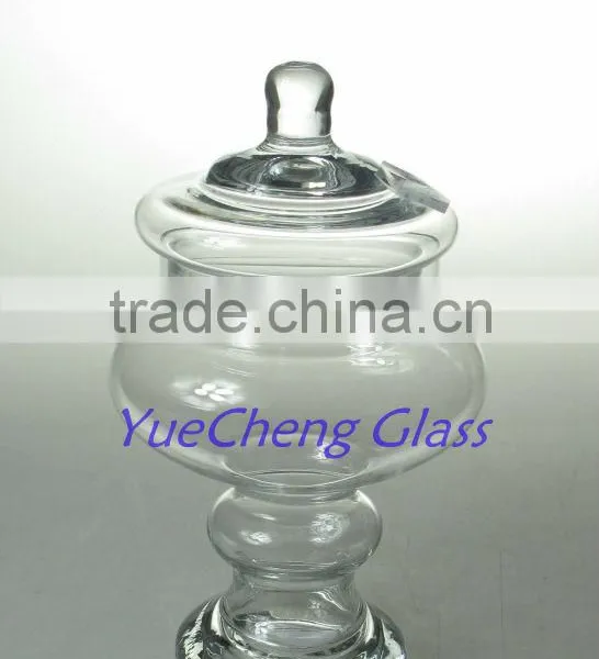 Glass Beautiful Candy Jar With Lid Handmade