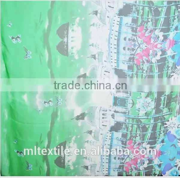 Indian Printed Silk Chiffon Fabric Textile photo-6