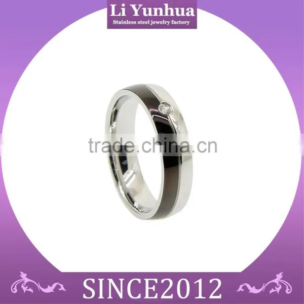 Stainless Steel Jewellery Diamond Ring With CZ Stone & PVD Plating