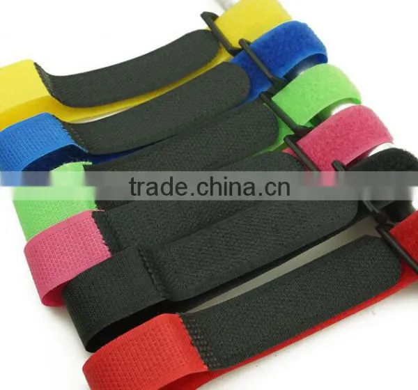Nylon Buckle Adjustable Hook And Loop Straps Belt Wrap Cable Tie photo-6