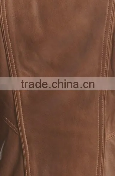 Straight Lines Women Fashion Leather Jacket photo-3