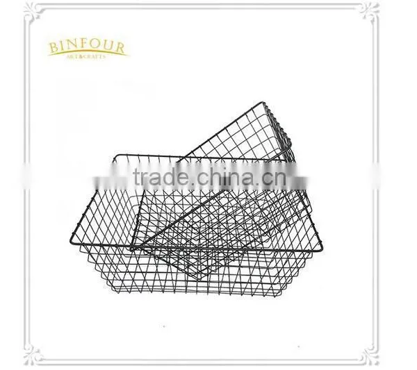 Most Popular Black Metal Wire Mesh Vegetable Basket Storage Baskets photo-2